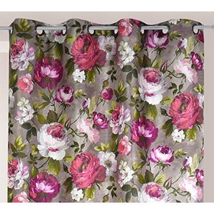 Linder Fantasie gordijn, bloemenprint, 150 x 260 cm, 100% polyester, meerkleurig, 150 x 260