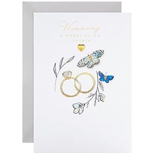 Hallmark Trouwkaart voor Paar - Traditioneel Gouden Ringen Ontwerp