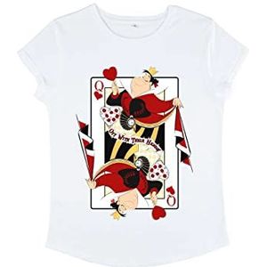 Disney Classics Alice In Wonderland - Queen Of Hearts Women's Rolled-sleeve White XL