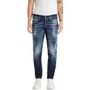 Replay Heren Regular Slim Fit Jeans Willbi, 007, donkerblauw, 29W / 32L