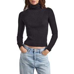 Pepe Jeans Vrouwen Dalia Rolled Collar Pullover Sweater, Zwart (zwart), L