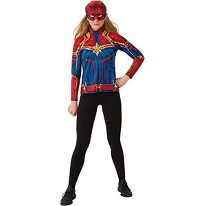 Rubie's Officiële Captain Marvel Hero Kit, dames bovendeel en hoofddeksel voor volwassenen