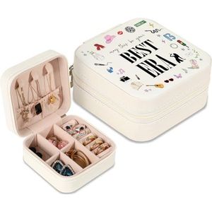 GIFTSFARM Sieradendoos, kleine sieradendoos voor Taylor Fans, Taylor Gifts Merch, draagbare sieradendoos met beste tijdperk voor armband, ketting, ring, oorbel organizer houder opbergdozen