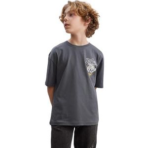 DeFacto Jongens T-shirt, antraciet, 7-8 Jaar