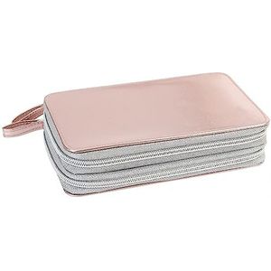 Eberhard Faber 577427 - Double-Decker etui in rosé goudglans, gevuld met 24 stuks, schoolpotloodetui met 2 kleppen en ritssluiting