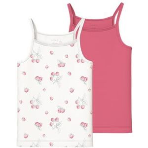 NAME IT Meisjes Nkfstrap Top 2P Raspberry Noos, Cloud Dancer, Numeric_122, cloud dancer, numeric_122