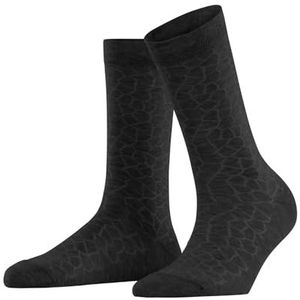 FALKE Dames Pebble katoen halfhoog met patroon 1 paar sokken, grijs (antraciet gemêleerd 3080), 35-38