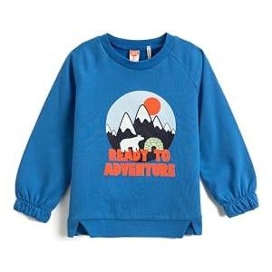 Koton Babyboys Nature Themed Bedrukt Crew Neck Elastische Manchetten Sweatshirt, Saxe (968), 12-18 maanden