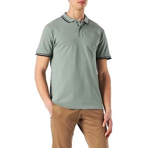 TOM TAILOR Uomini Basic Piqué poloshirt 1030397, 12960 - Dark Smoke Green, XS