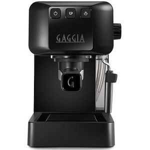GAGGIA EG2109 Black Handmatige espressomachine, gemalen koffie of pads, 100% ontworpen en vervaardigd in Italië, POD-systeem voor romige espresso met pads, automatische pre-infusie, 15 bar