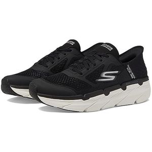 Skechers Heren Max Cushioning Slip-ins - Athletic Workout Running Walking Schoenen met Memory Foam Sneakers, zwart, wit, 42 EU