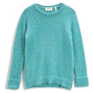 Koton Girls's Basic Sweater in Soft Pile Pullover, blauw (640), 3-4 Jaar