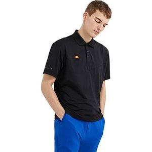 ellesse Heren Al Sino anti-geur vochtafvoerende 3 knop golfpoloshirt, Zwart, XXL