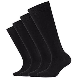 Camano Unisex kinderen 003902000 Organic Ca-Soft kniekousen 4 paar, maat, kleur zwarte sokken, 27/30, zwart, 27