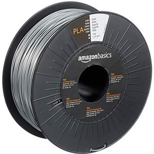 Amazon Basics 3D-printerfilament, PLA, 1,75 mm, zilver, spoel van 1 kg