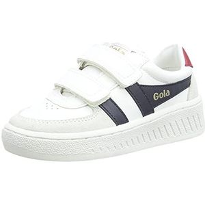 Gola Unisex Kid's Grandslam Classic Velcro Sneaker, Wit Navy Rood, 30 EU