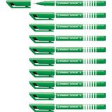 Fineliner met meeverende schrijfpunt - STABILO SENSOR M - medium - 10 stuks - groen
