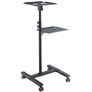 PureMounts PM-PCART-10 - Kantelbare projectiewagen/projectietafel voor beamer en projector, flexibel instelbaar (950 mm tot 1450 mm), vergrendelbare wielen, draagkracht 10 kg, kleur zwart