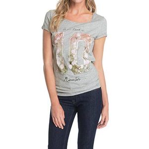 ESPRIT T-shirt voor dames met speelse college-print, grijs (Metal Grey Melange 067), S