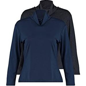 Trendyol Dames vrouw normale standaard hoge hals gebreide blouse shirt, antraciet/multi-Color, XL, Antraciet/Multi-color, XL