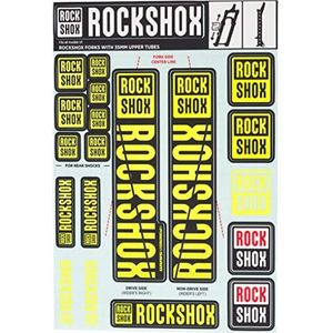 RockShox Stickerset 35 mm neongeel, Pike/Lyrik/Yari/Domain/Revelation, 11.4318.003.507 reserveonderdelen, geel, staande buizen