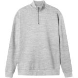 Sweatshirt - Halve Rits - Geborstelde Sweatstof - Lange Mouwen