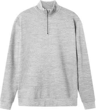 Sweatshirt - Halve Rits - Geborstelde Sweatstof - Lange Mouwen