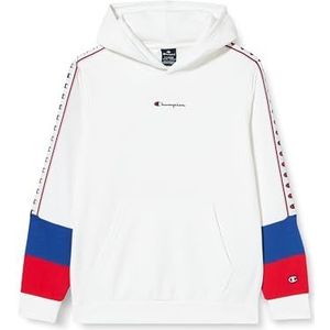 Champion Legacy Retro Sport B-Spring Terry Sweatshirt met capuchon voor kinderen en jongens, wit/elektroblauw/rood, 13-14 jaar
