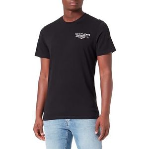 Tommy Jeans Heren Slim Esstnl Graphic Tee Ext S/S T-shirts, zwart, XXL, Zwart, XXL grote maten tall