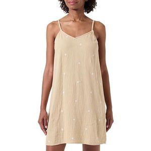 Pcmaya Korte jurk, Safari/detail: helderwitte geborduurde bloemen, XS