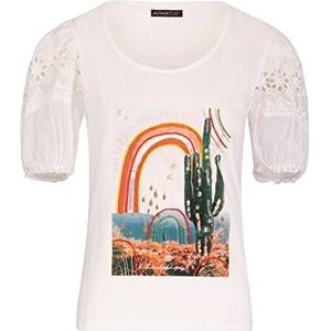APART Fashion Dames Shirt Blouse, Wit Veelkleurig, XL