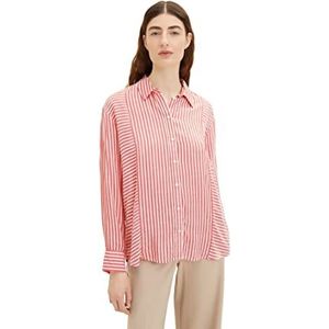 TOM TAILOR Dames blouse 1035265, 31405 - Red White Thin Stripe, 46