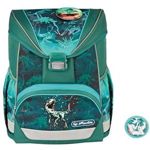 Herlitz Unisex Kids Ultralight Green Rex schooltas, veelkleurig, M, veelkleurig, M