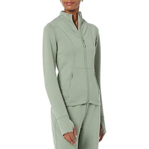 Amazon Essentials Dames Active Sweat jas met ritssluiting, saliegroen, L