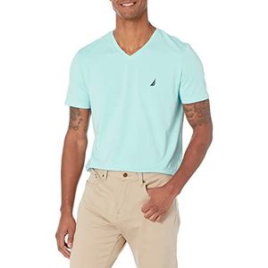 Nautica Heren T-shirt met korte mouwen Solide Slim Fit V-hals, Haven Mist, XXL
