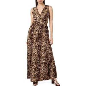 nolie Dames maxi-jurk met luipaardprint 19222827-NO01, beige leo, S, maxi-jurk met luipaardprint, S