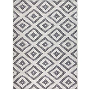 bougari Binnen en buiten omkeerbaar tapijt Malta grijs crème, 80x350 cm