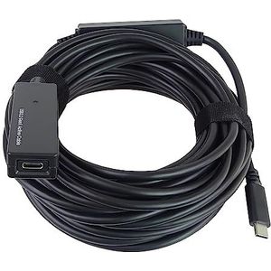 PremiumCord USB-C verlengkabel met repeater M/F, stekker naar bus, USB 3.2 Gen 1, 5 Gbit/s, kleur zwart, lengte 5 m