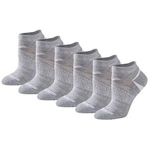 Saucony Sokken voor dames, verpakking van 6 stuks, Grey Basic (6 paar)