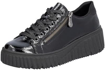 Vrijetijdsschoen - Zwart - Glanzend - Plateauzool