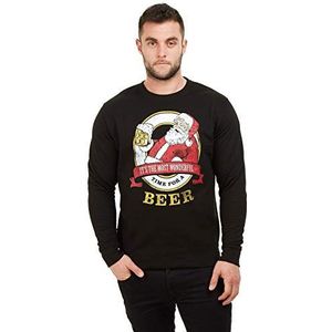 GAME ON Heren Time for A Beer Crew Pullover, zwart, M