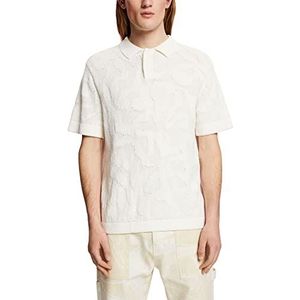 ESPRIT Collection Heren 033EO2K303 Poloshirt, 110/OFF wit, standaard, 110, gebroken wit, XL