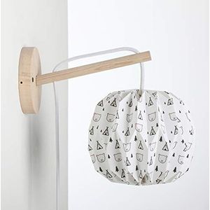 Lussiol 350026 wandlampen voor afbeeldingen en etalages, hout, natuur, wit, zwart