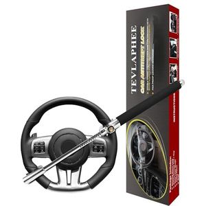 Tevlaphee Stuurslot Voor Auto's,Auto Stuurslot,Anti-Diefstal Slot Voor Voertuigen,Verstelbare Dubbele Haak Universal Fit Emergency Hammer Window Breaker Zelfverdediging Heavy Duty Secure (Zwart)