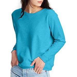 Hanes EcoSmart Sweatshirt met ronde hals voor dames, Bold Blue Heather, M