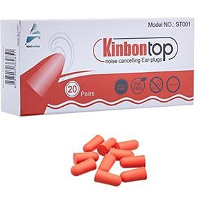 Kinbontop zachte schuimoordopjes, 35dB SNR, ruisonderdrukking, gehoorbescherming, slapen, werken, schieten, reizen - rood (20-pack)