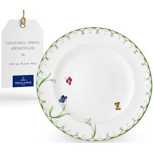 Villeroy en Boch Colourful Spring platte borden (27 cm), premium porselein, wit/kleurrijk