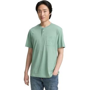 TOM TAILOR - Shirt - Lichtgroen - Kwartmouw - Ronde Hals