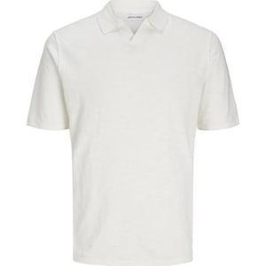 JJKANE Gebreide polo met split nek, cloud dancer, L