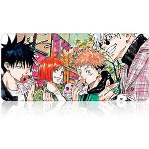 Jinxy Jujutsu Kaisen Uitgebreide gamingmuismat groot formaat, Japanse anime manga bureauonderlegger, kunstrubber waterdichte muismat met gepersonaliseerd ontwerp voor laptop (Jujutsu Kaisen B, 35,4 x